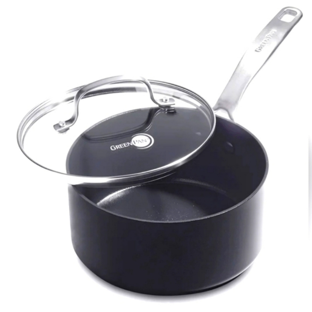 GreenPan SearSmart Nonstick 2 qt Saucepan with Lid NWOT Never Used